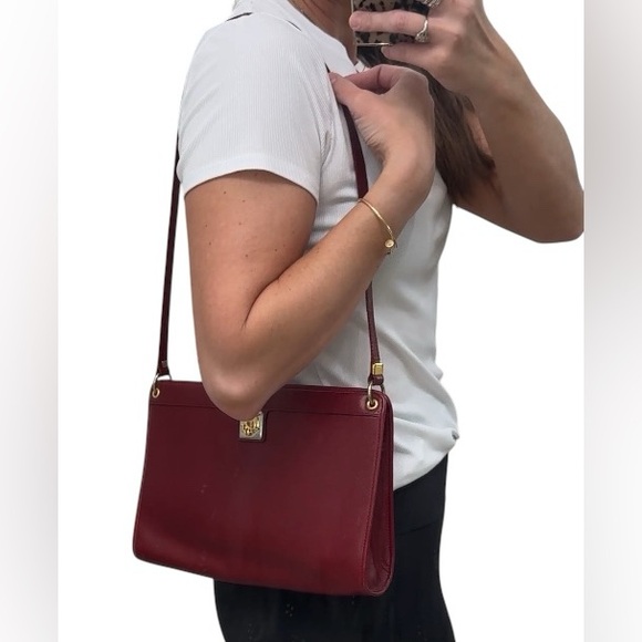 Christian Dior Vintage Shoulder Bag Red Leather purse as is - Picture 3 of 13